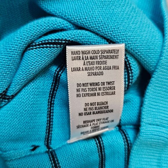 CASUAL CORNER Annex Nautical Striped Teal Blue Knit CottonBlend Shell Tank Top M - Picture 9 of 10